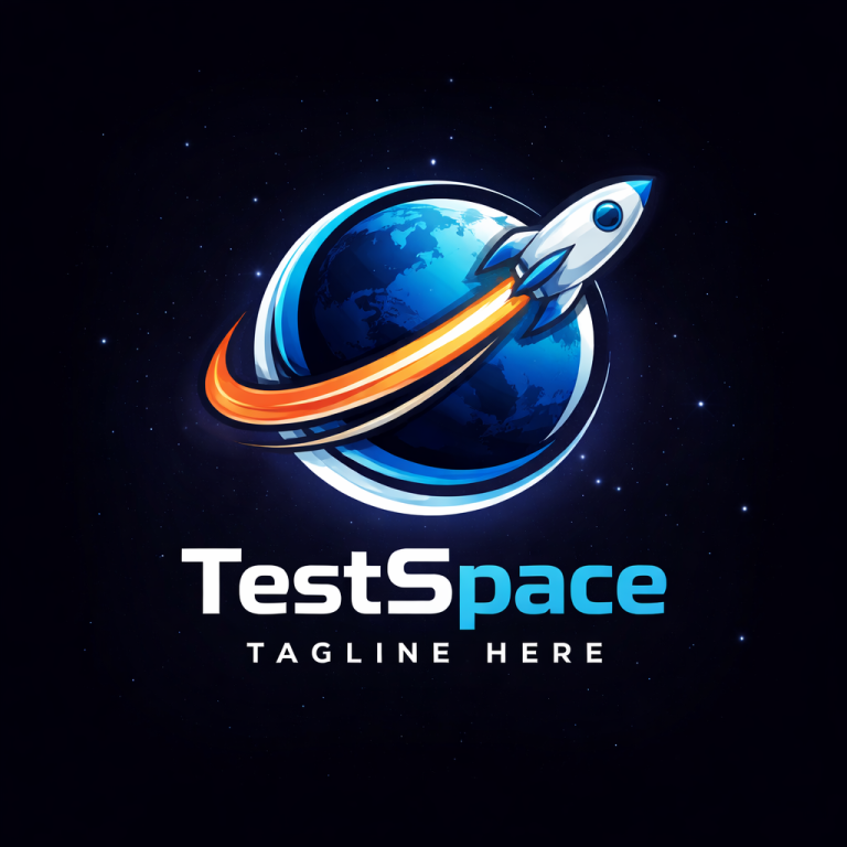 TestSpace logo in cosmic setting 1 768x768